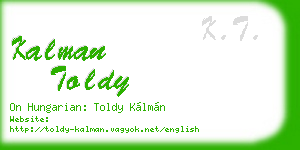 kalman toldy business card