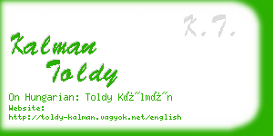 kalman toldy business card